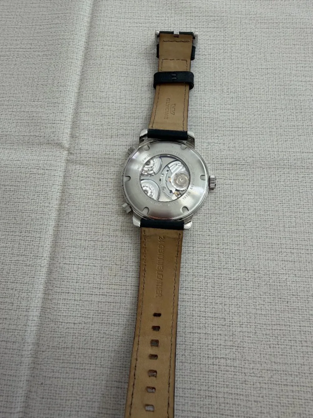 GLYCINE Airman 7  GMT  Triple Automatic Black Grey Swiss Made Watch - Picture 9 of 11